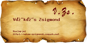 Vékás Zsigmond névjegykártya